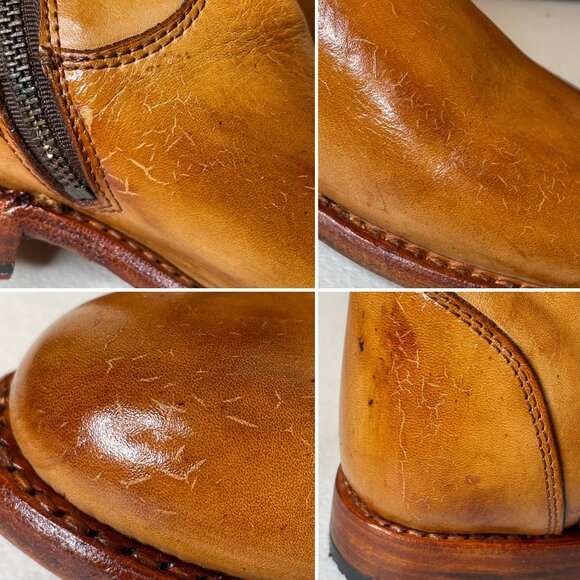 BED STU Tess Distressed Tan Leather Tall Riding Boots BedStu Size 8.5 - Picture 10 of 16